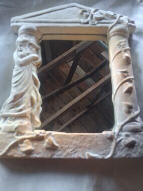 Vintage Classical Greek Temple Mirror – Goddess Column & Vine Motif .